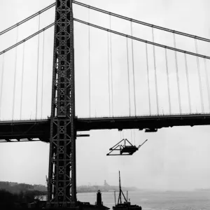 Construction of Lower Level on George Washington Bridge Print Construction of Lower Level on George Washington Bridge Print