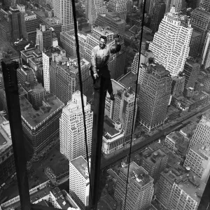 Construction Worker Waves from Empire State Construction Construction Worker Waves from Empire State Construction
