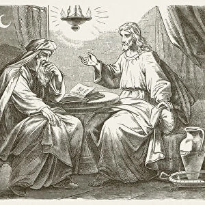 Conversation with Nicodemus (John 3), wood engraving, published in 1877
