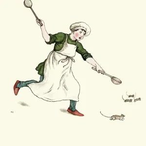 Cook chasing the rats Cook chasing the rats