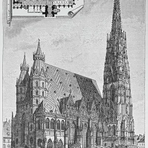 Copper engraving, St. Stephen's Cathedral