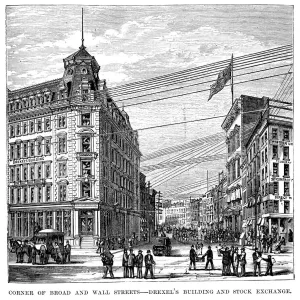 Vintage New York Print: Corner of Broad and Wall Streets Vintage New York Print: Corner of Broad and Wall Streets