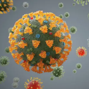 Coronavirus Structure Digital Image