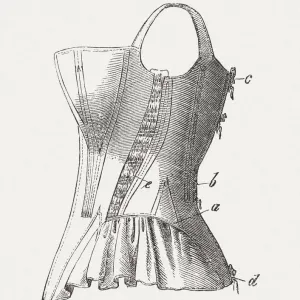 1855 Corset Wood Engraving Print 1855 Corset Wood Engraving Print