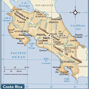 Costa Rica country map