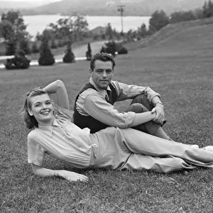 Couple on lawn