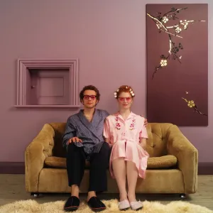Pink Tinted Glasses Couple Print Pink Tinted Glasses Couple Print