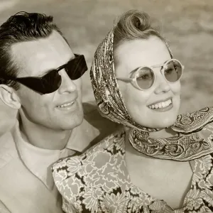 Couple with sunglasses Couple with sunglasses