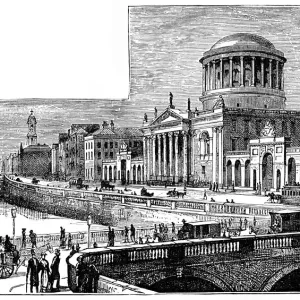 The Four Courts in Dublin, Ireland - 19th Century The Four Courts in Dublin, Ireland - 19th Century