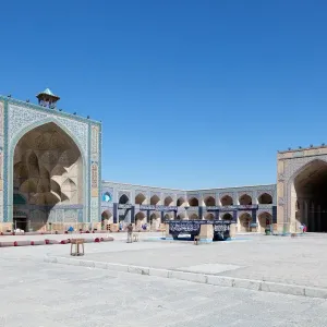 Courtyard of Jameh Mosque, Isfahan, Iran Courtyard of Jameh Mosque, Isfahan, Iran
