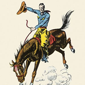 Cowboy Riding Bucking Bronco