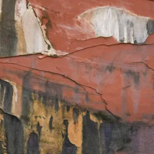 Pierre rouge éclatée dans le canyon de Kolob, parc national de Zion, Utah, États-Unis. Pierre rouge éclatée dans le canyon de Kolob, parc national de Zion, Utah, États-Unis.
