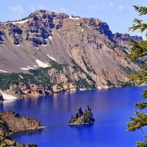 Crater Lake with Phantom Ship Island, Crater Lake National Park, Oregon, USA Crater Lake with Phantom Ship Island, Crater Lake National Park, Oregon, USA