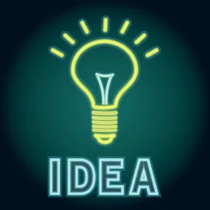 Creative Idea with lightbulb and text Neon sign Creative Idea with lightbulb and text Neon sign