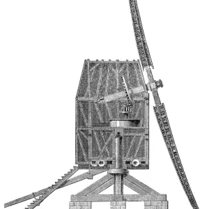 Cross section of a grain mill Cross section of a grain mill