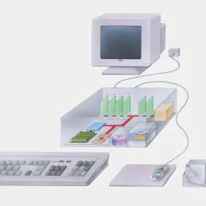 Cross-section illustration of personal computer system