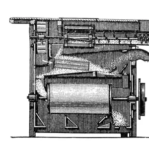 Cross section of a steam thresher