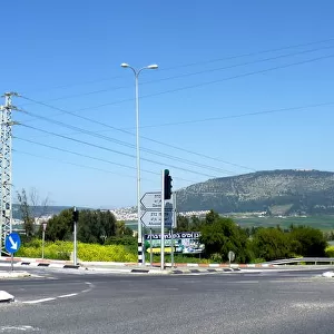 Crossroads in the Jezreel valley and Mount Tabor