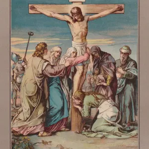 Jesus on the Cross, Chromolithograph Print