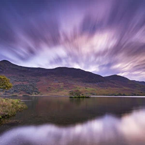 Crummock water in autumn with a long exposure, Lake District. UK