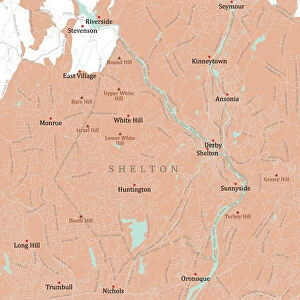 CT Fairfield Shelton Vector Road Map