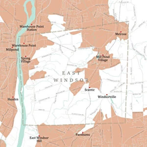 CT Hartford East Windsor Vector Road Map