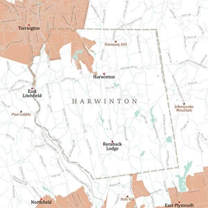 CT Litchfield Harwinton Vector Road Map