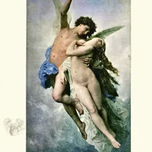 Vintage Engraving Cupid and Psyche Print Vintage Engraving Cupid and Psyche Print