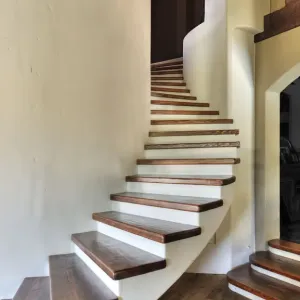 Curving Staircase Print, Adobe House in Northern California Curving Staircase Print, Adobe House in Northern California