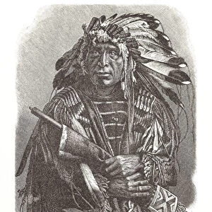 Dakota chief native american portrait illustration