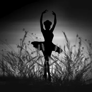 Dancing Ballerina Silhouette Print Dancing Ballerina Silhouette Print