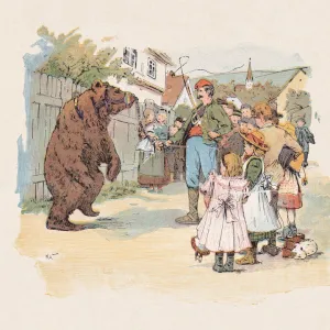 The dancing bear, color woodcut, published in 1897