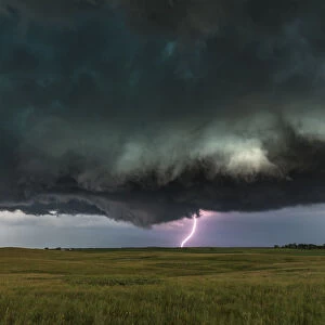 Dark and Low severe thunderstorm, North Dakota. USA