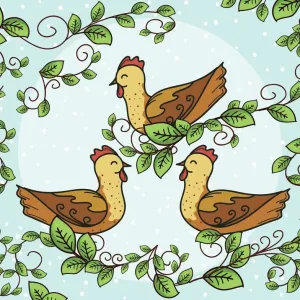 Three French Hens Christmas Print Three French Hens Christmas Print