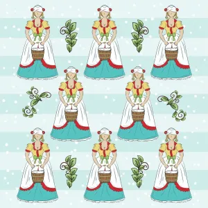 Eight Maids A Milking Print from The Twelve Days of Christmas Series Eight Maids A Milking Print from The Twelve Days of Christmas Series