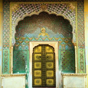 Decorated doors of city palace, Jaipur, India Decorated doors of city palace, Jaipur, India