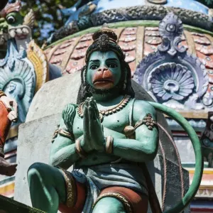 Decorated Hanuman statue, temple for the god Madurai Veeran, Mandavi, Tamil Nadu, India Decorated Hanuman statue, temple for the god Madurai Veeran, Mandavi, Tamil Nadu, India