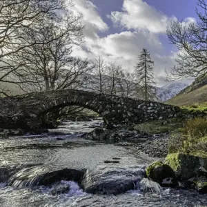 Deepdale Beck Print - Old Pack Horse Bridge in the Lake District
