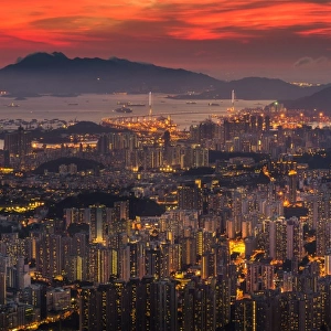 Density of Hong Kong city at night