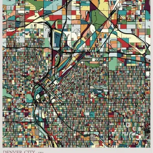 Denver Art Deco City Map Print Denver Art Deco City Map Print