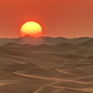 Desert Sunset Print: Rub al Khali Dunes in Abu Dhabi Desert Sunset Print: Rub al Khali Dunes in Abu Dhabi