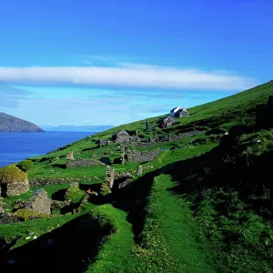 Deserted village, Blasket Islands, Dingle Peninsula, Co Kerry, Ireland