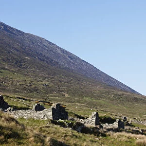 Deserted village of Slievemore, Achill Island, County Mayo, Connacht province, Republic of Ireland, Europe