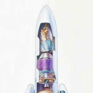 Diagram of Ariane 5 rocket, side view