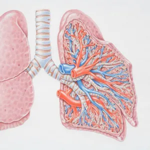 Diagram of the lungs, front view