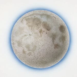 Diagram of the near side of the moon, front view