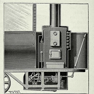 Diagram of Steam Generating Apparatus on steam powered tram, Victorian German engineering, 1890s, 19th Century history technology