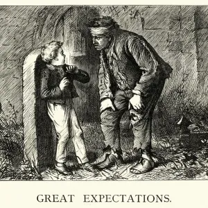 Vintage Print of Pip and the Escaped Convict