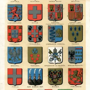 Different antique badges of countries 1887 Different antique badges of countries 1887