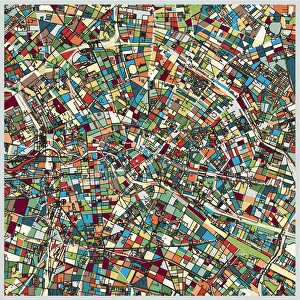 digital art artwork, map of Berlin city